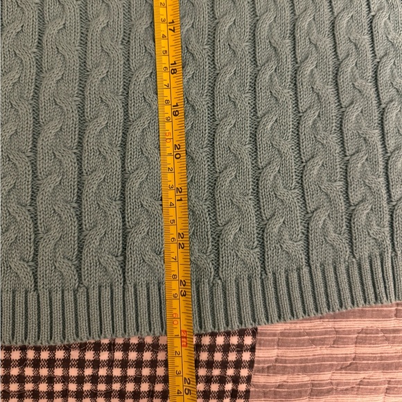 Karen Scott Cable Knit Pullover Green Sweater Size Extra Large - Picture 6 of 7